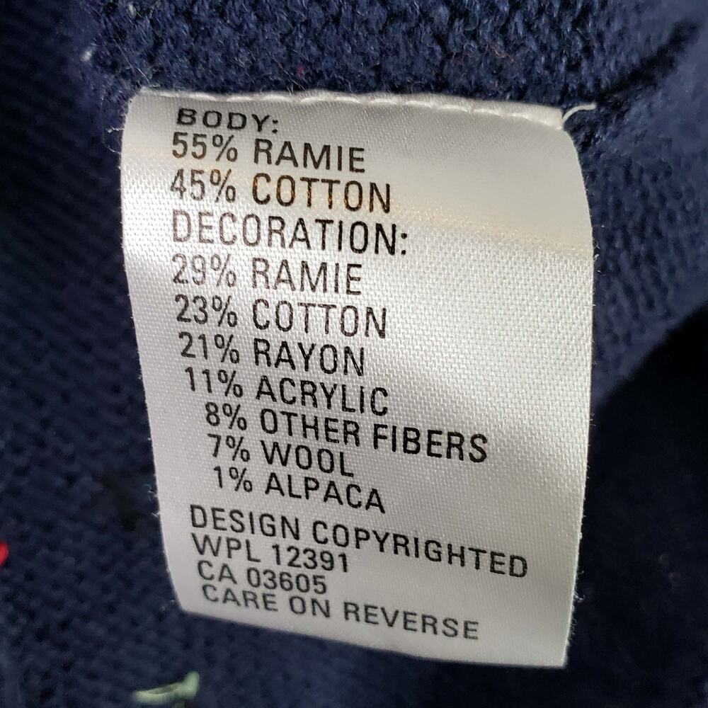 Vtg Northern Isles Cardigan Sweater Blue Embroidered Teacher Calendar Medium - Picture 11 of 12